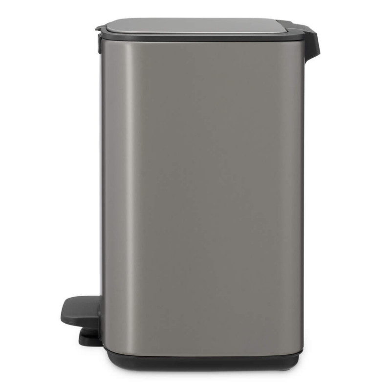 Κάδος απορριμμάτων Brabantia Bo Pedal 1010127, 7 λίτρα, Απαλό κλείσιμο, Βάση με ελαστικό επίστρωμα, Σκούρο γκρι