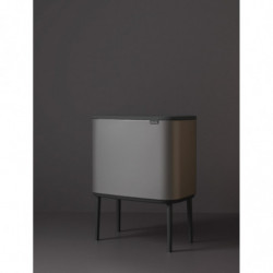Κάδος απορριμμάτων Brabantia Bo Touch 651105, 36 λίτρα, Ομαλό και αθόρυβο άνοιγμα, Μεγάλο άνοιγμα, Γκρι