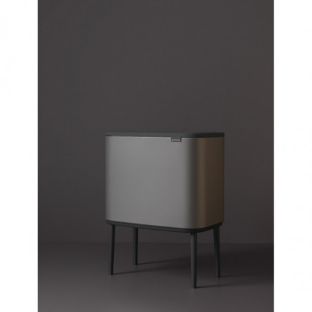 Κάδος απορριμμάτων Brabantia Bo Touch 651105, 36 λίτρα, Ομαλό και αθόρυβο άνοιγμα, Μεγάλο άνοιγμα, Γκρι