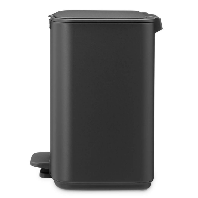 Κάδος απορριμμάτων Brabantia Bo Pedal 1010132, 7 λίτρα, Απαλό κλείσιμο, Βάση με ελαστικό επίστρωμα, Ορυκτή επίστρωση, Σκούρο γκρι