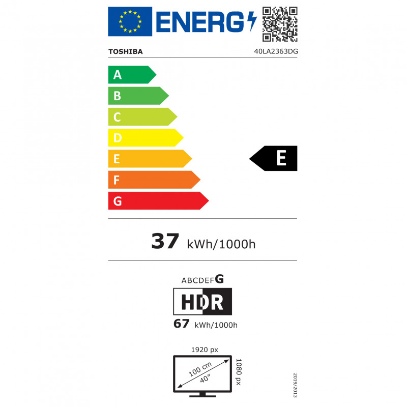 Τηλεόραση Toshiba 40LA2363DG, 40", 100 εκ., 1920x1080 Full HD, Κατηγορία Ε, Smart TV, DLED, Wi-Fi, Bluetooth, Android 11, Μαύρο