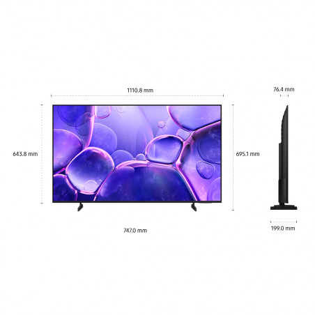 Τηλεόραση Samsung UE50U8072FUXXH, 50″ (125 εκ.), 3840×2160 UHD 4K, Κατηγορία G, Smart TV, HDR, Bluetooth, Wi-Fi, Tizen, Μαύρο