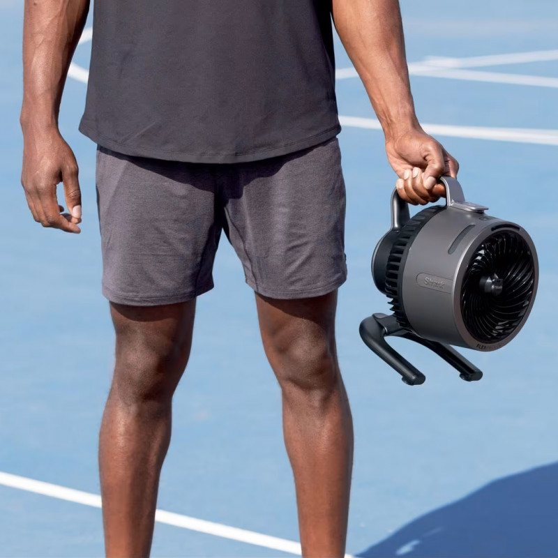 Ανεμιστήρας Shark FlexBreeze HydroGo FA050EU, 36 W, 5 ταχύτητες + 2 λειτουργίες, ρυθμιζόμενη κλίση έως 45 μοίρες, αυτονομία 12 ωρών, IPX5, μαύρο/ασημί