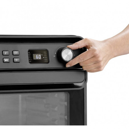 Πολυλειτουργικός φούρνος Air Fryer Caso AirFry Chef 1700, 1700 W, 22 λίτρα, 12 προγράμματα, 40-230 °C, χρονοδιακόπτης, φωτισμός, στέγνωμα, μαύρο