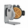 Κάθετη μηχανή για βάφλες Caso Design WaffleUp, 800 W, 18 cm, 5 επίπεδα, διπλή αντικολλητική επίστρωση, ηχητικό και φωτεινό σήμα, δοχείο για το υπόλοιπο ζυμάρι, ασημί