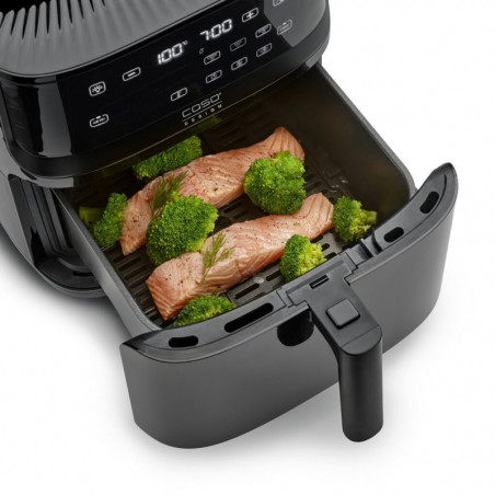 Φριτέζα με ζεστό αέρα και ατμό Caso AirFry & Steam 700, 1700 W, 7 λίτρα, 10 προγράμματα, 60-200 °C, χρονοδιακόπτης, παράθυρο, υπενθύμιση, μαύρο