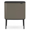 Κάδος απορριμμάτων Brabantia Bo Touch 651105, 36 λίτρα, Ομαλό και αθόρυβο άνοιγμα, Μεγάλο άνοιγμα, Γκρι