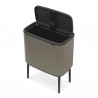 Κάδος απορριμμάτων Brabantia Bo Touch 651105, 36 λίτρα, Ομαλό και αθόρυβο άνοιγμα, Μεγάλο άνοιγμα, Γκρι