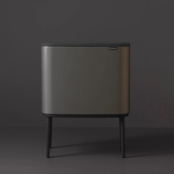 Κάδος απορριμμάτων Brabantia Bo Touch 651105, 36 λίτρα, Ομαλό και αθόρυβο άνοιγμα, Μεγάλο άνοιγμα, Γκρι