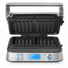 Συσκευή για γκοφρέτες Gastroback Advanced Control, 1600 W, 220 ml, 7 επίπεδα ψησίματος, Διπλοί θερμαντήρες, Βαθιές πλάκες, Χρονοδιακόπτης, Προστασία από υπερχείλιση, Ασημί