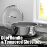 Κατσαρόλα με καπάκι Swiss Haus SH-ZGC24, 24x10,5 εκ., 4,3 λίτρα, κεραμική επίστρωση Sapphire, κατάλληλη για φούρνο έως 260 °C, επαγωγική εστία, ανοξείδωτο