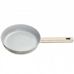 Τηγάνι Swiss Haus SH-SCFP28CH, Ø28x5,5 εκ., κεραμική επίστρωση Sapphire, χωρίς PTFE/PFAS/PFOA, κατάλληλο για επαγωγικές εστίες, χρώμα σαμπάνιας