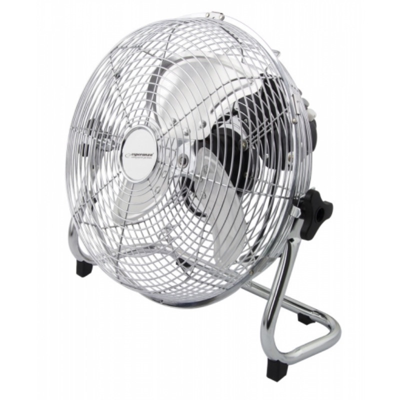 Επιδαπέδιος ανεμιστήρας Esperanza EHF005, 50 W, 3 ταχύτητες, 30 εκ., Γωνία κλίσης 90-270°, Αθόρυβος, Κυκλοφοριακός, Χρώμιο/μεταλλικό