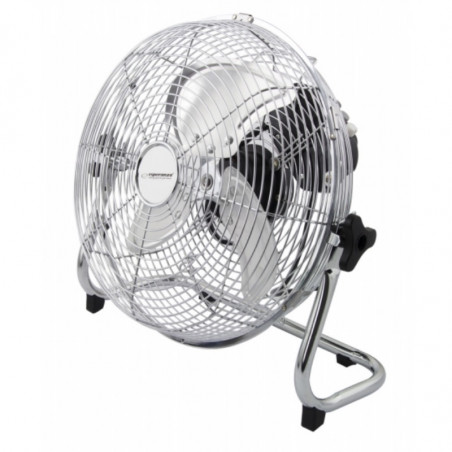Επιδαπέδιος ανεμιστήρας Esperanza EHF005, 50 W, 3 ταχύτητες, 30 εκ., Γωνία κλίσης 90-270°, Αθόρυβος, Κυκλοφοριακός, Χρώμιο/μεταλλικό