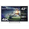 Τηλεόραση Smart Tech 43UW02V, 43″ (109 εκ.), 4K Ultra HD 3840 × 2160, Κατηγορία ενεργειακής απόδοσης F, Smart TV, DLED, Wi-Fi, Bluetooth, Google TV, Μαύρο