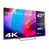 Τηλεόραση Smart Tech 43UW02V, 43″ (109 εκ.), 4K Ultra HD 3840 × 2160, Κατηγορία ενεργειακής απόδοσης F, Smart TV, DLED, Wi-Fi, Bluetooth, Google TV, Μαύρο