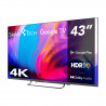 Τηλεόραση Smart Tech 43UW02V, 43″ (109 εκ.), 4K Ultra HD 3840 × 2160, Κατηγορία ενεργειακής απόδοσης F, Smart TV, DLED, Wi-Fi, Bluetooth, Google TV, Μαύρο