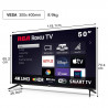 Τηλεόραση RCA RK50UN1, 50 ίντσες (125 εκ.), ανάλυση 3840×2160 UHD 4K, κατηγορία ενεργειακής απόδοσης F, Smart TV, HDR10, DLED, Wi-Fi, Bluetooth, λειτουργικό σύστημα Roku, μαύρο χρώμα.