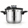 Χύτρα ταχύτητας Swiss Haus SH-PCA8L, 8 λίτρα, 24×18,6 εκ., 100 kPa, ανοξείδωτο ατσάλι, χωρίς PFAS, τριπλός πάτος, κατάλληλη για επαγωγικές εστίες, ασημί
