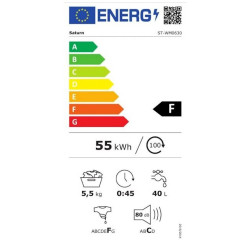 Ημιαυτόματο πλυντήριο Saturn ST-WM0630, Κατηγορία F, 5,5 kg, 350 W, 2 προγράμματα, Χρονοδιακόπτης, Μπλε/Λευκό