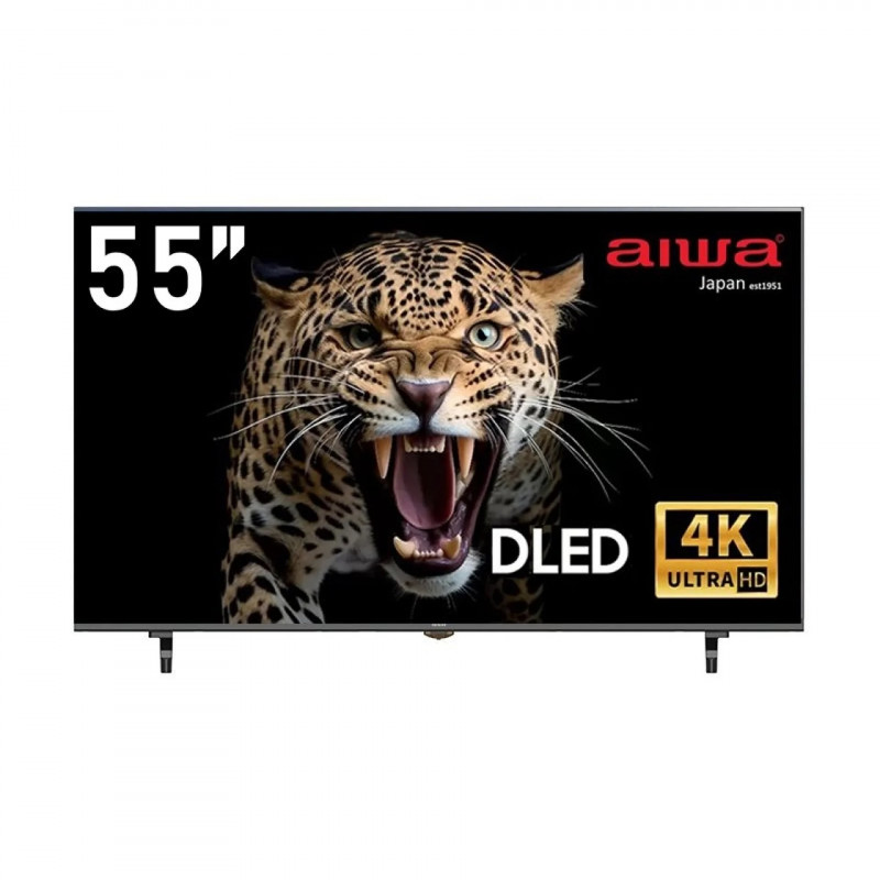 Τηλεόραση AIWA TS-551N, 55″ (139 cm), 4K Ultra HD 3840 × 2160, ενεργειακή κλάση F, DLED, Wi-Fi, Bluetooth, TizenOS, μαύρο.
