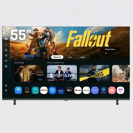 Τηλεόραση AIWA TS-551N, 55″ (139 cm), 4K Ultra HD 3840 × 2160, ενεργειακή κλάση F, DLED, Wi-Fi, Bluetooth, TizenOS, μαύρο.