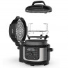 Πολυμάγειρας υπό πίεση Ninja Foodi OP350FR, 1400 W, 6 λίτρα, 9 προγράμματα, 40-200 °C, TenderCrisp®, κεραμική επίστρωση, διατήρηση θερμοκρασίας, ολόκληρο κοτόπουλο, μαύρο/ανοξείδωτο