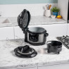 Πολυμάγειρας υπό πίεση Ninja Foodi OP350FR, 1400 W, 6 λίτρα, 9 προγράμματα, 40-200 °C, TenderCrisp®, κεραμική επίστρωση, διατήρηση θερμοκρασίας, ολόκληρο κοτόπουλο, μαύρο/ανοξείδωτο