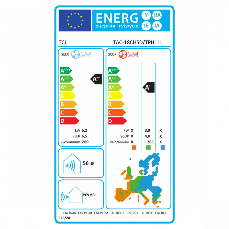 Κλιματιστικό με inverter TCL BreezeIN TAC-18CHSD/TPH11I, 18000 BTU, 33 м2, Α++/Α+, Wi-Fi, iFeel, ECO, Αυτόματος καθαρισμός σε 4 στάδια, Google Home και Alexa, Gentle Breeze, Λευκό