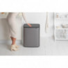 Κάδος απορριμμάτων Brabantia Bo Touch 1001271, 2x30 λίτρα, Ομαλό και αθόρυβο άνοιγμα, Μεγάλο άνοιγμα, Σκούρο γκρι