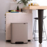 Κάδος απορριμμάτων Brabantia Bo Pedal 1010450, 2x30 λ, Ομαλό κλείσιμο, Αντιολισθητική βάση, Ανοιχτό γκρι