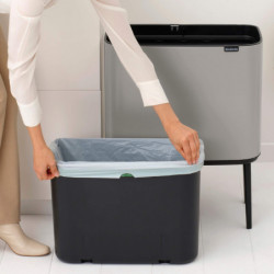 Κάδος απορριμμάτων Brabantia Bo Touch 1010451, 36 λίτρα, Ομαλό και αθόρυβο άνοιγμα, Μεγάλο άνοιγμα, Ανοιχτό γκρι