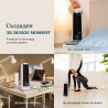 Φορητός ανεμιστήρας τύπου πύργου Levoit Windi Mini Plus, 7,5 W, 5 επίπεδα ταχύτητας, Αυτονομία έως 20 ώρες, Ταλάντωση, Χρονοδιακόπτης, Τηλεχειριστήριο, Λευκό/μαύρο