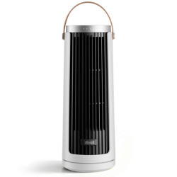 Φορητός ανεμιστήρας τύπου πύργου Levoit Windi Mini Plus, 7,5 W, 5 επίπεδα ταχύτητας, Αυτονομία έως 20 ώρες, Ταλάντωση, Χρονοδιακόπτης, Τηλεχειριστήριο, Λευκό/μαύρο