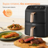 Φριτέζα θερμού αέρα Cosori Turbo Tower Compact CAF-DC861, 2630 W, 2x4,3 λ, 40-230 °C, 5 προγράμματα, κεραμική επίστρωση, συγχρονισμός, μαύρο/ροζ χρυσό