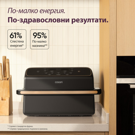 Φριτέζα θερμού αέρα Cosori Dual Blaze TwinFry Compact CAF-TF801, 2700 W, 8,6 λ, 35-240 °C, 5 προγράμματα, κεραμική επίστρωση, συγχρονισμός, μαύρο/ροζ χρυσό