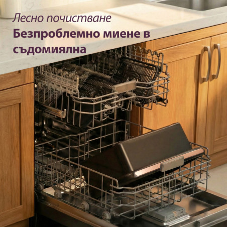 Φριτέζα θερμού αέρα Cosori Dual Blaze TwinFry Compact CAF-TF801, 2700 W, 8,6 λ, 35-240 °C, 5 προγράμματα, κεραμική επίστρωση, συγχρονισμός, μαύρο/ροζ χρυσό