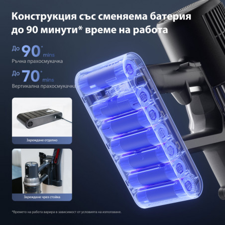 Κάθετη σκούπα 3 σε 1 JIMMY JV10 Pro Aqua, 800 W, 0,6 λ, 90 λεπτά, Στεγνό/υγρό + γυάλισμα, 4 λειτουργίες, Αισθητήρας σκόνης, Αυτόματη ρύθμιση ισχύος, Λευκό/μαύρο