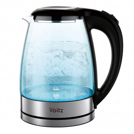 Ηλεκτρική κατσαρόλα Oliver Voltz OV51230AD, 1500 W, 1,8 λ, γυάλινο σώμα, βάση 360°, ανοξείδωτο/μαύρο