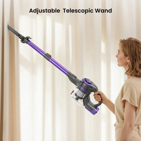 Κάθετη ηλεκτρική σκούπα Yaber L10, 170 W, 0,6 λ, 80.000 σ.α.λ., 35 λεπτά, 2 επίπεδα ισχύος, HEPA, φωτισμός LED στη βούρτσα, Αυτοτελής, Μωβ/Γκρι
