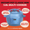 Μουλτικουκέρ Instant Pot Classic Mini 140800701, 800 W, 3,8 λίτρα, 7 προγράμματα, κουμπιά «Favorite», οθόνη LCD, ανοξείδωτο ατσάλι, μπλε