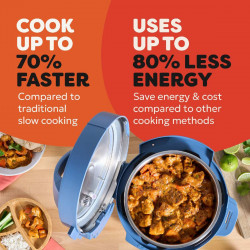 Μουλτικουκέρ Instant Pot Classic Mini 140800701, 800 W, 3,8 λίτρα, 7 προγράμματα, κουμπιά «Favorite», οθόνη LCD, ανοξείδωτο ατσάλι, μπλε