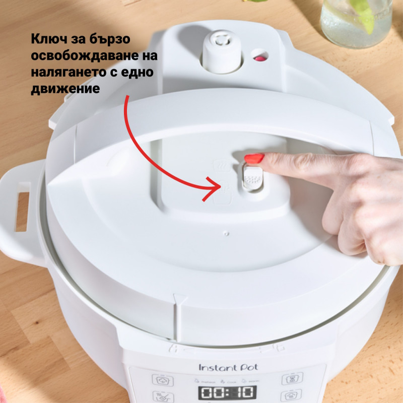 Μουλτικουκέρ Instant Pot Classic Mini 140800701, 800 W, 3,8 λίτρα, 7 προγράμματα, κουμπιά «Favorite», οθόνη LCD, ανοξείδωτο ατσάλι, μπλε