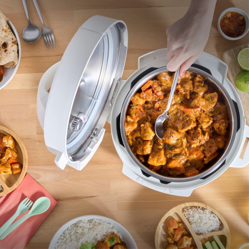 Instant Pot Classic Mini 140800801, 800W, 3.8 l, 7 προγράμματα, αγαπημένα κουμπιά, οθόνη LCD, Ανοξείδωτο, Λευκό