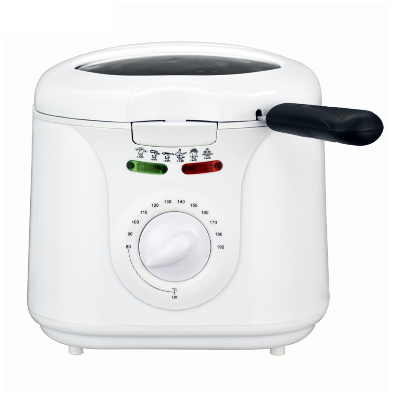 Φριτέζα Elite EDFF-1290W, 1300 W, 2 λίτρα, 80-190 °C, Θυρίδα παρακολούθησης, Cool Touch, Λευκό