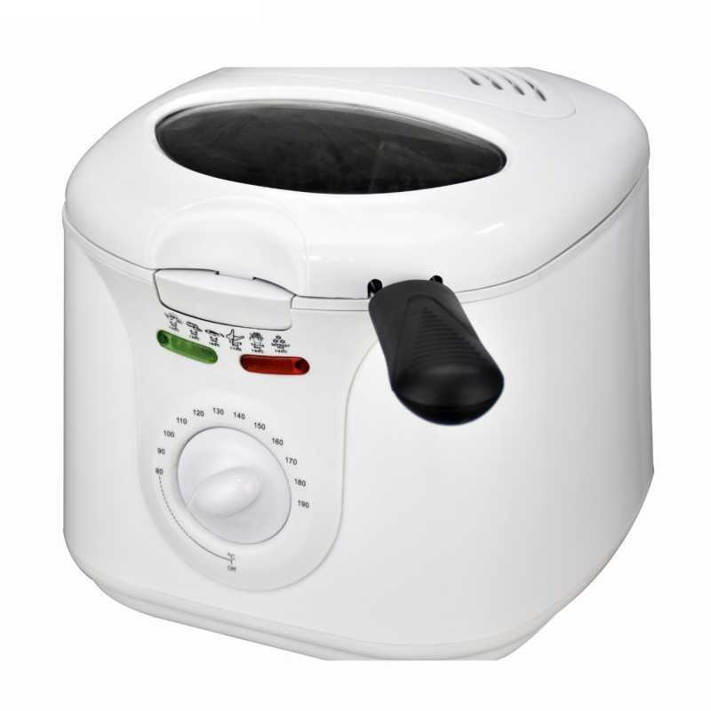 Φριτέζα Elite EDFF-1290W, 1300 W, 2 λίτρα, 80-190 °C, Θυρίδα παρακολούθησης, Cool Touch, Λευκό