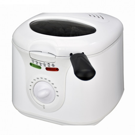 Φριτέζα Elite EDFF-1290W, 1300 W, 2 λίτρα, 80-190 °C, Θυρίδα παρακολούθησης, Cool Touch, Λευκό