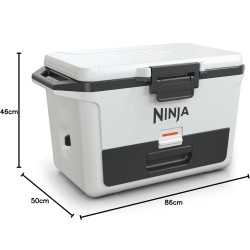 Ψυκτική θήκη Ninja FrostVault FB151EUWH, 47 λίτρα, Παθητική ψύξη, χωρητικότητα 80 κουτιών, Διατηρεί τον πάγο έως και 6 ημέρες, Ξηρό διαμέρισμα, Λευκό