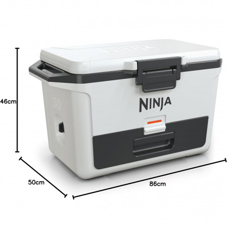 Ψυκτική θήκη Ninja FrostVault FB151EUWH, 47 λίτρα, Παθητική ψύξη, χωρητικότητα 80 κουτιών, Διατηρεί τον πάγο έως και 6 ημέρες, Ξηρό διαμέρισμα, Λευκό