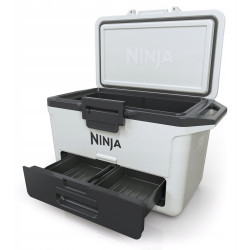 Ψυκτική θήκη Ninja FrostVault FB151EUWH, 47 λίτρα, Παθητική ψύξη, χωρητικότητα 80 κουτιών, Διατηρεί τον πάγο έως και 6 ημέρες, Ξηρό διαμέρισμα, Λευκό